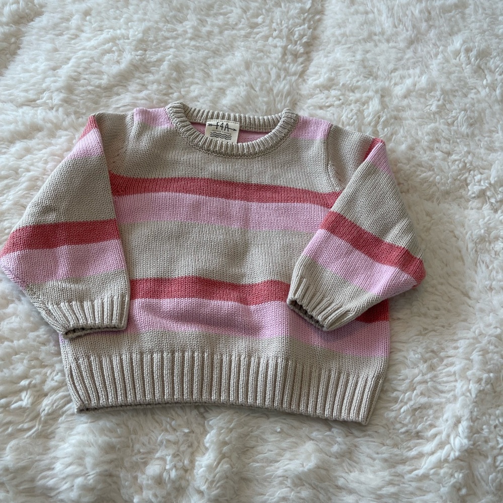 Feather 4 Arrow Stylish Striped Crew Neck Sweater